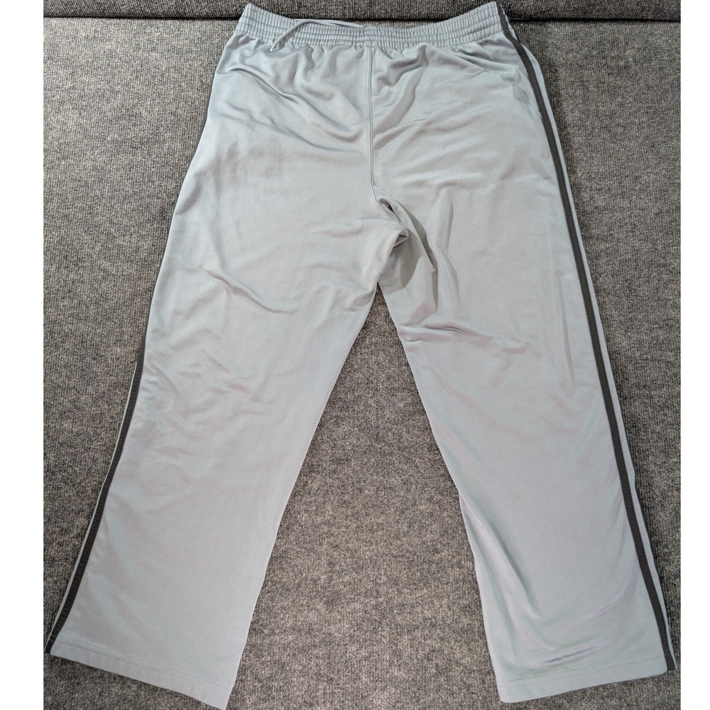 Adidas Track Pants Mens M Grey Excellent 3-Stripe Athletic Joggers AB4001